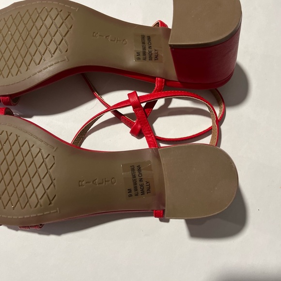 Rialto Red Strappy Sandals with Slim Heel - Picture 2 of 4